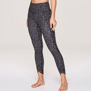 RBX Super Soft Tulip 7/8 Leggings High Waisted Dip Dot Black